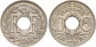 France 10 Centimes Lindauer - 1925