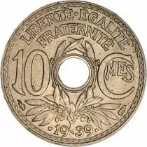 France 10 Centimes Lindauer - Point avant et apr&egrave;s la date - 1939