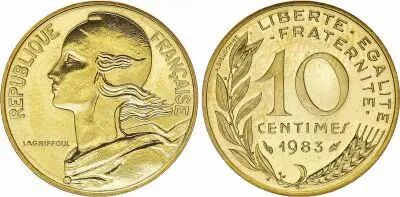 France 10 Centimes Marianne - 1983 issu de coffret BU