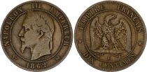 France 10 Centimes Napoleon III - Laurel head - 1862 K Bordeaux