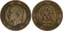 France 10 Centimes Napoleon III - Laurel head - 1862 K Bordeaux