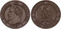 France 10 Centimes Napoleon III - Laurel head - 1862BB Strasbourg