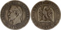 France 10 Centimes Napoleon III Laureate head - 1865 BB Strasbourg  Fine to VF - KM.798.2 - BUMP
