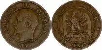 France 10 Centimes Napoleon III Nude head - 1853 BB Strasbourg