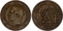 France 10 Centimes Napoleon III Nude head - 1854 BB Strasbourg