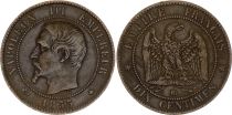 France 10 Centimes Napoleon III Nude head - 1855 BB Strasbourg