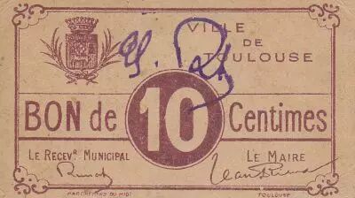 France 10 centimes Toulouse City