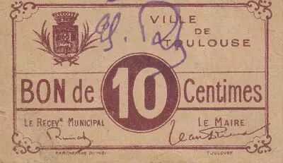 France 10 centimes Toulouse City