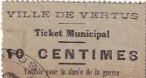 France 10 cents - City of Vertus - Municipal Ticket - 1914/1918