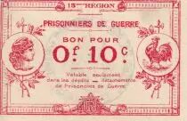 France 10 Cents - Prisionniers de guerre - 15ème région - Stamp at back