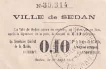 France 10 Cents - Ville de Sedan - 1915