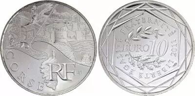 France 10 Euros - Corse - 2011 - Silver