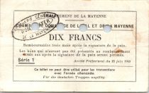 France 10 F , Laval et Mayenne Chambre de Commerce, série 1 Annulé par perf. - 1940
