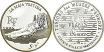France 10 Francs  - 1,50 euros - La Maja Vestida by Goya  - 1996 - Silver - with certificat