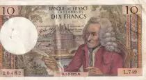 France 10 Francs  - Voltaire - 03-02-1972 - Serial L.749 -  P.147
