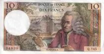 France 10 Francs  - Voltaire - 03-02-1972 - Serial Q.745 - XF to AU - P.147