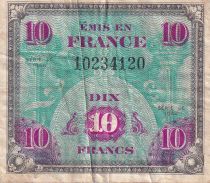 France 10 Francs - Allied Military Currency - ND (1944) - Without serial - P.116