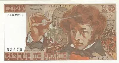 France 10 Francs - Berlioz -  07-08-1975 - Serial T.239