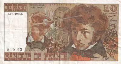 France 10 Francs - Berlioz - 02-01-1976 - Serial L.269 - VF - P.150