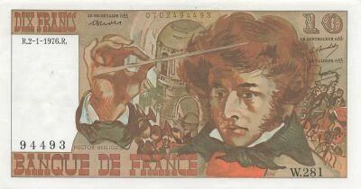France 10 Francs - Berlioz - 02-01-1976 - S�rie W.281
