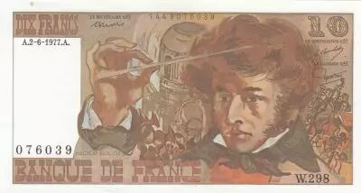 France 10 Francs - Berlioz - 02-06-1977 - S�rie W.298