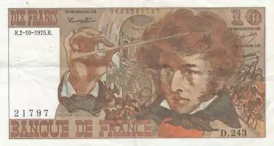 France 10 Francs - Berlioz - 02-10-1975 - Serial D.243