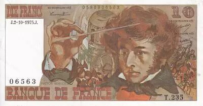 France 10 Francs - Berlioz - 02-10-1975 - Serial T.235 - XF - P.150