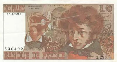 France 10 Francs - Berlioz - 03-03-1977 - Serial G.295