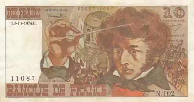 France 10 Francs - Berlioz - 03-10-1974 - S�rie N.102
