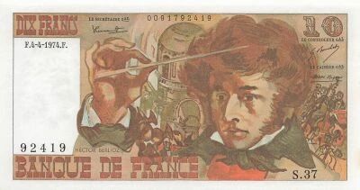 France 10 Francs - Berlioz - 04-04-1974 - Serial S.37