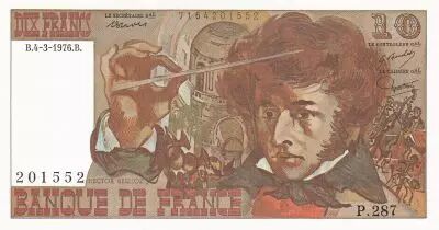 France 10 Francs - Berlioz - 04.03.1976 - Serial P.287