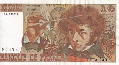 France 10 Francs - Berlioz - 06-02-1975 - Serial A.143 - P.150