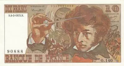 France 10 Francs - Berlioz - 06-02-1975 - Serial O.140