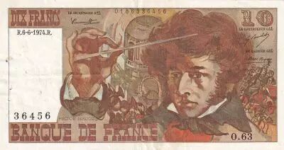 France 10 Francs - Berlioz - 06-06-1974 - S�rie O.63