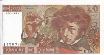 France 10 Francs - Berlioz - 06-07-1978 - Serial U.304 - P.150