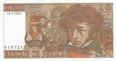 France 10 Francs - Berlioz - 06-07-1978 - Serial W.306