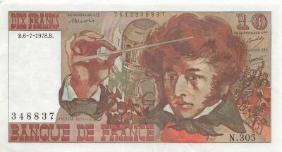 France 10 Francs - Berlioz - 06-07-1978 - S�rie N.305