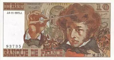 France 10 Francs - Berlioz - 06-11-1975 - Serial M.253 - XF - P.150