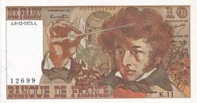 France 10 Francs - Berlioz - 06-12-1973 - Serial K.11 - XF - P.150