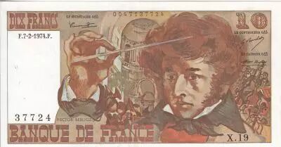 France 10 Francs - Berlioz - 07-02-1974 - Serial X.19 - P.150