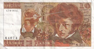 France 10 Francs - Berlioz - 07-08-1975 - S�rie N.211