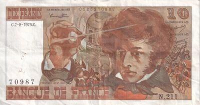 France 10 Francs - Berlioz - 07-08-1975 - S�rie N.211