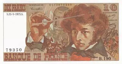 France 10 Francs - Berlioz - 15-05-1975 - Serial B.190 - P.45