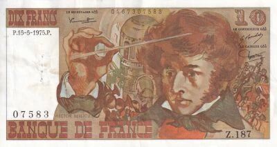 France 10 Francs - Berlioz - 15-05-1975 - S�rie Z.187