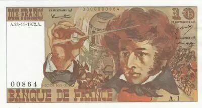 France 10 Francs - Berlioz - 23-11-1972 - Serial A.1