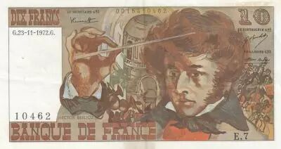 France 10 Francs - Berlioz - 23-11-1972 - Serial E.7