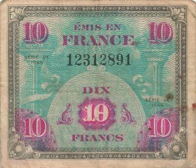 France 10 Francs - Drapeau - 1944 - Sans S�rie