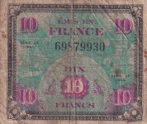France 10 Francs - Flag - Without serial - 1944 - VF.18.01