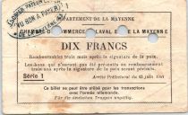 France 10 Francs , Laval et Mayenne Chambre de Commerce, série 1 Annulé par perf. - 1940