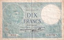 France 10 Francs - Minerva - 09-01-1941 - Serial L.83708 - P.73